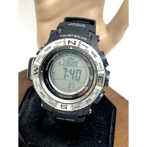 Casio Pro Trek Men's Watch PRW-3500 Solar Triple Sensor Digital Black Resin 3414